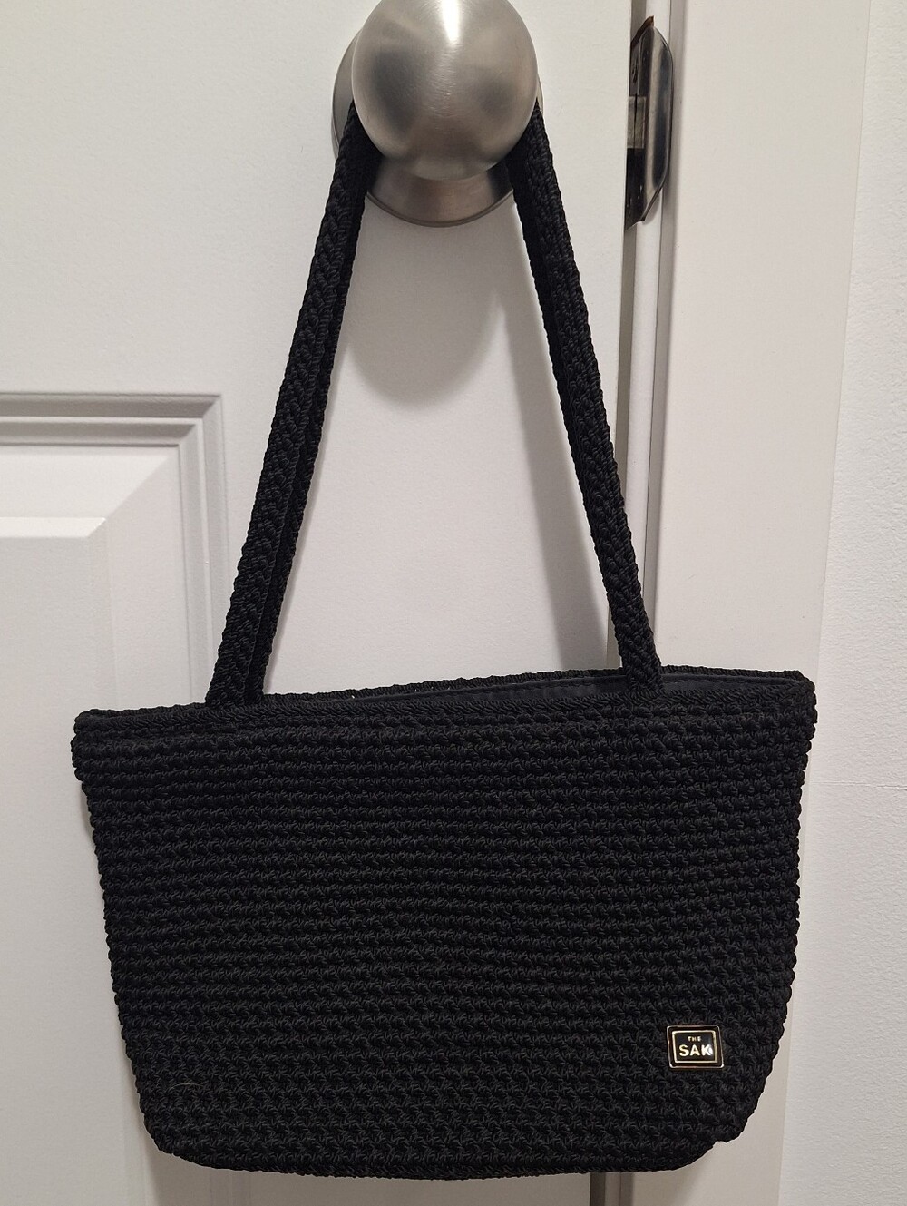 The Sak Vintage 90s Black Crochet Shoulder Bag